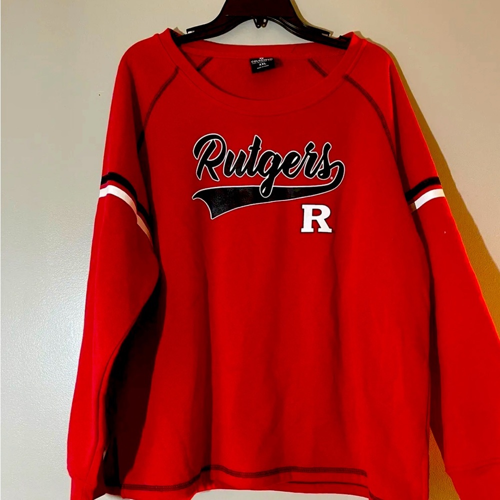 Rutgers University Women’s Fleece Sweater Colosseum Red Size 2XL New